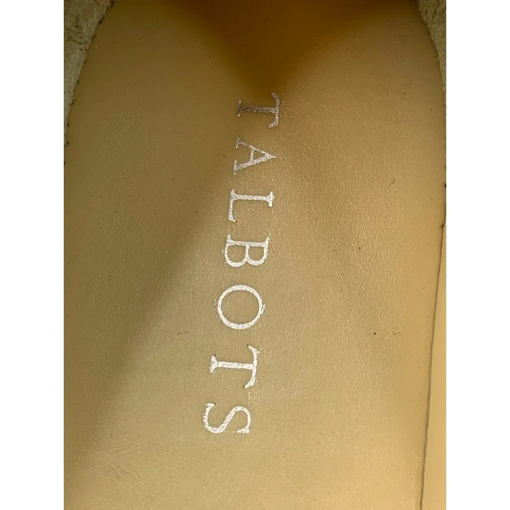 Talbots Ryan Blue Suede Chain Link Pointed Toe Loafers Flats Women's 8 Shoes